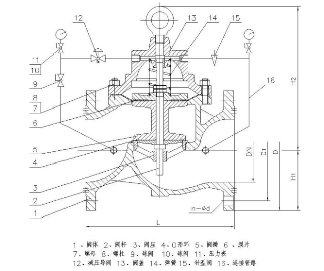 200X穩(wěn)壓減壓閥使用說明書-尺寸-安裝圖(圖1)